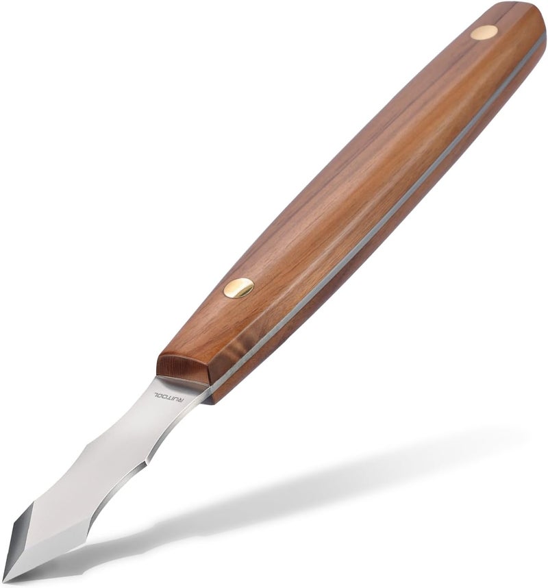 RUITOOL Marking Knife, Long‑Neck Thin Blade Scribing Tool with Dual Grooves for Woodworking – High Carbon Steel Double Beveled Blade for Precision Wood Carving & Fine‑Line Scribing in Narrow Grooves - Image 1